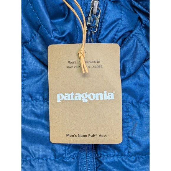 NEW Patagonia Mens Nano Puff Vest Clement Blue Size XL Full Zip - Picture 10 of 10